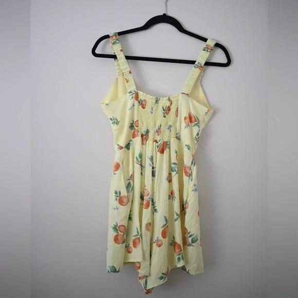 Butter Yellow Romper Size XS Sadie & Sage Orange Blossom Fruit Cottagecore NWOT - Picture 10 of 16